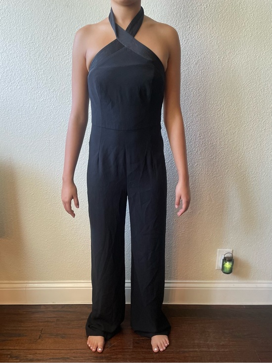 Topshop Pants - Topshop Black Cross-Neck Halter Jumpsuit
